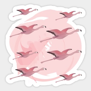 Just Flying Flamingos Sticker